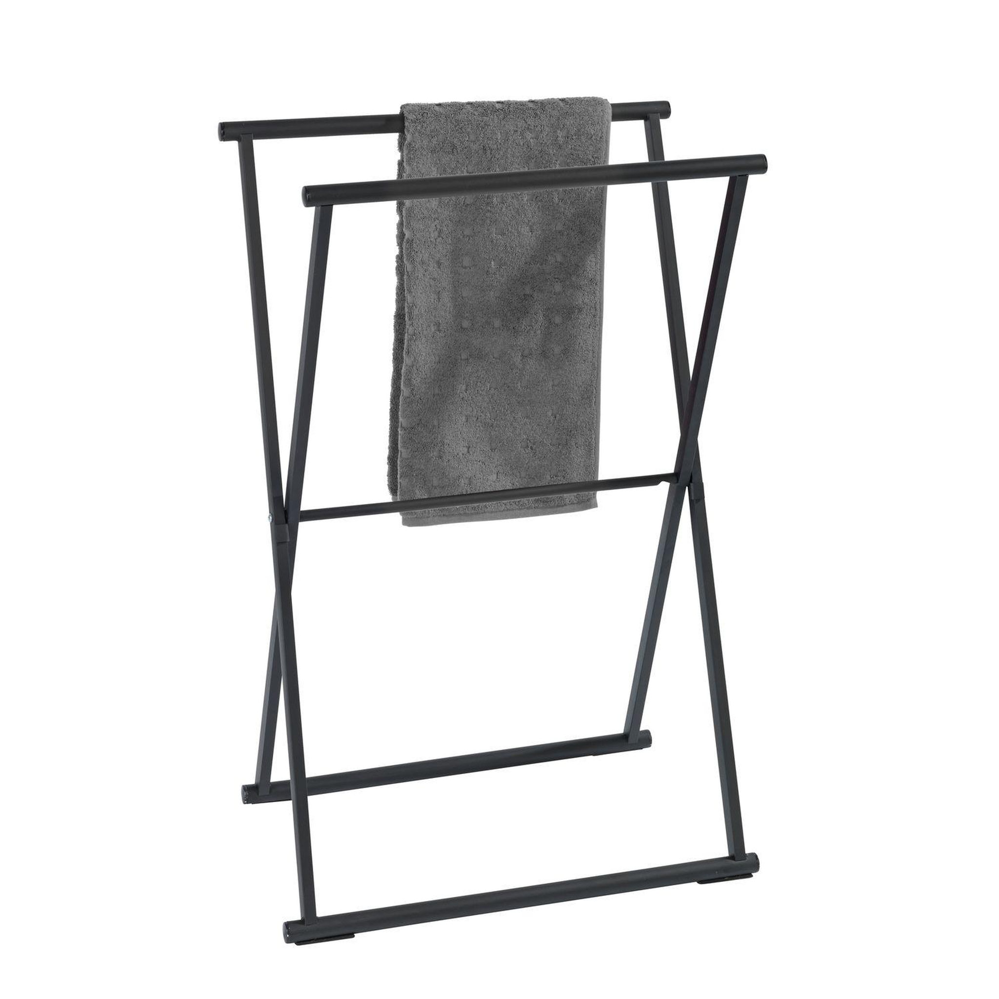 Wenko Porte-serviettes pliable indus lava - l. 53 x h. 80 cm - noir