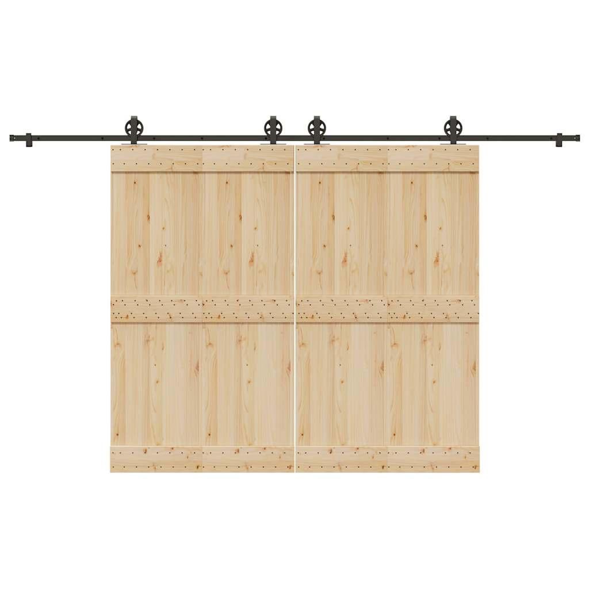 VIDAXL Kit de quincaillerie de porte coulissante 366 cm acier noir