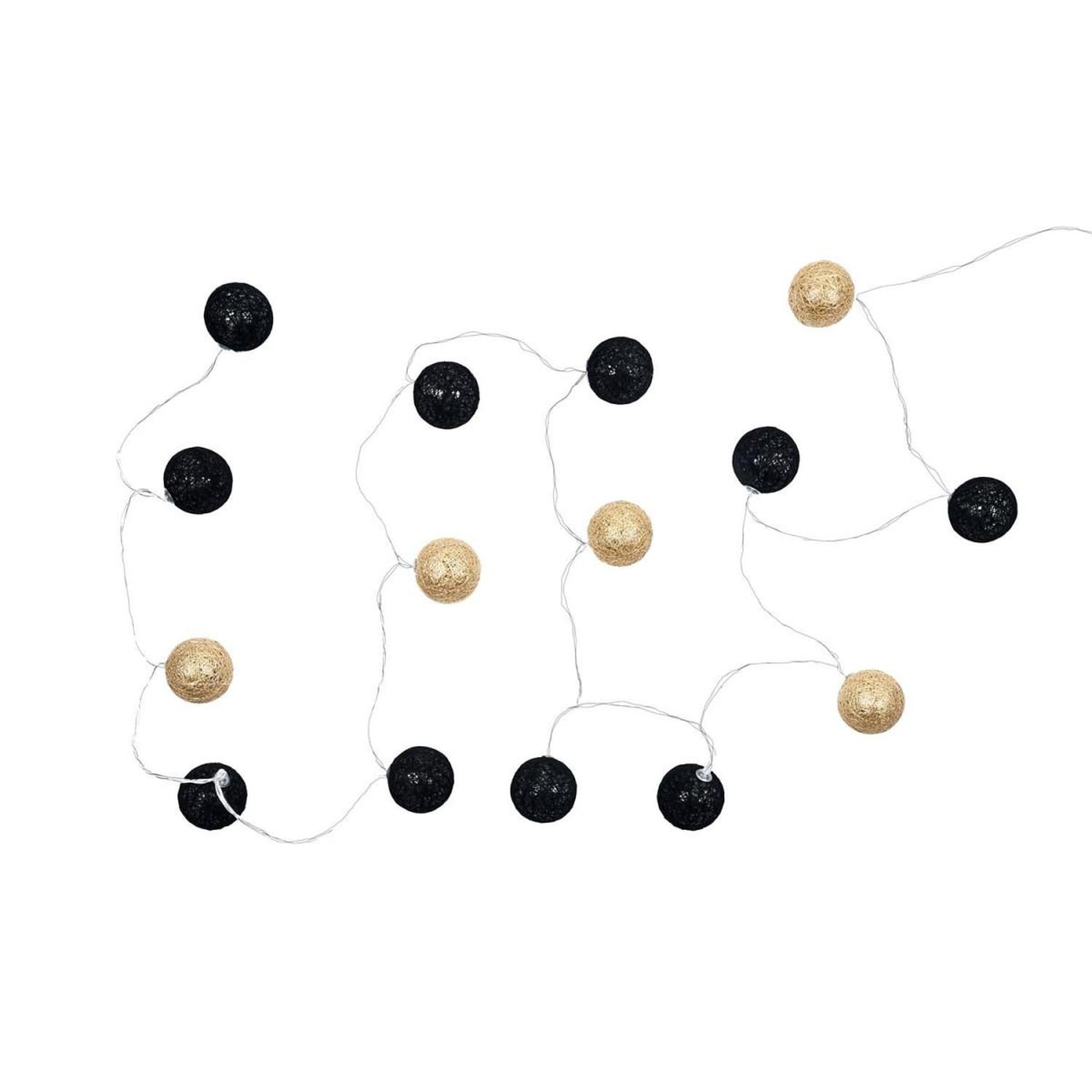 Voir la diapositive 1 : The Home Deco Factory Guirlande lumineuse led  boule  360cm noir & or