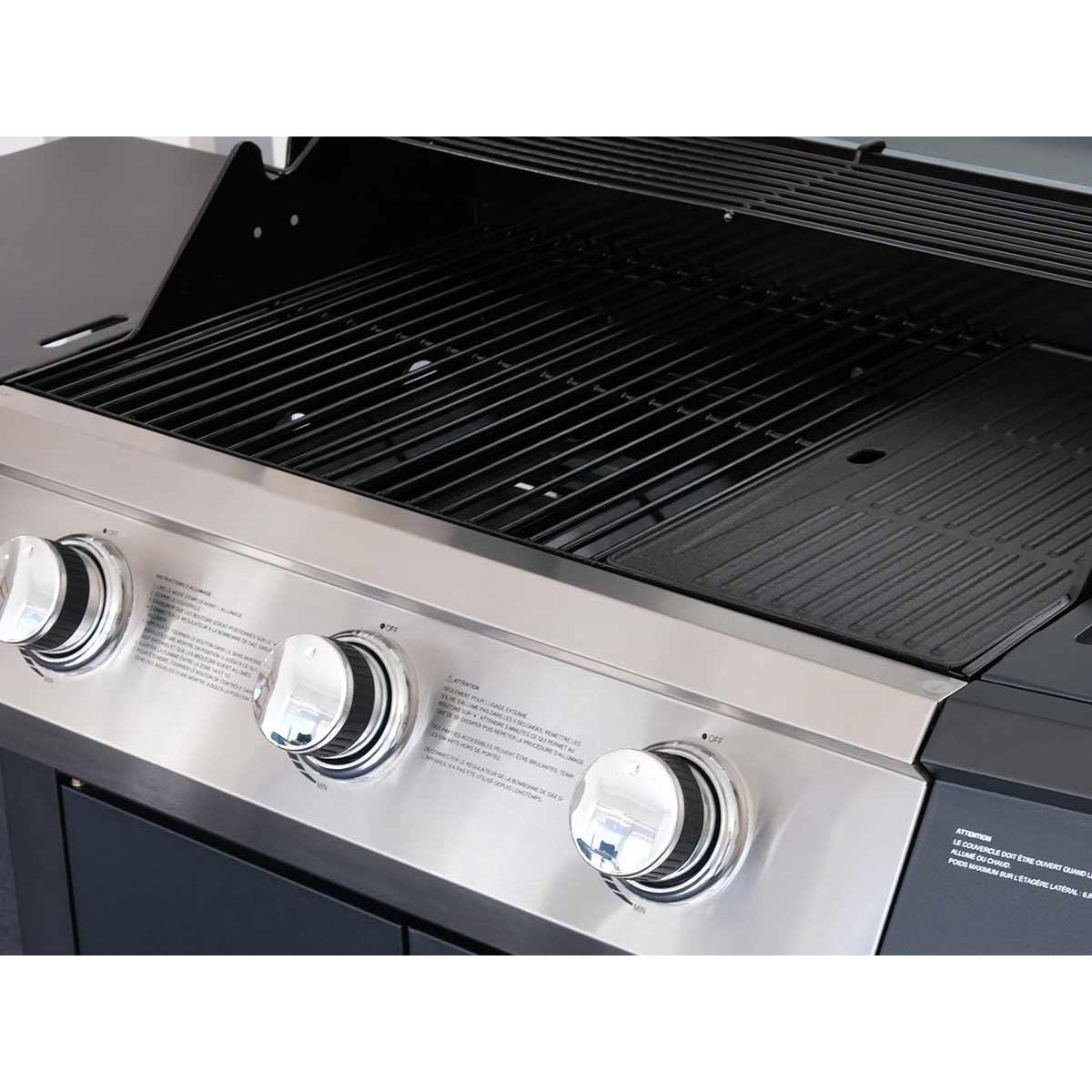 JARDIDECO Barbecue à gaz Soleto 3 brûleurs + 1 brûleur latéral - Jardideco