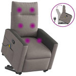 VIDAXL Fauteuil inclinable de massage Taupe Tissu