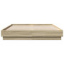 Voir la diapositive 4 : VIDAXL Cadre de lit sans matelas chene sonoma 150x200 cm
