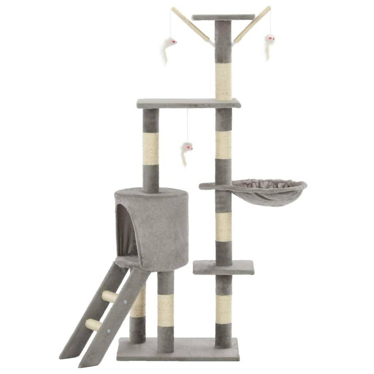 VIDAXL Arbre a chat avec griffoirs en sisal 138 cm Gris