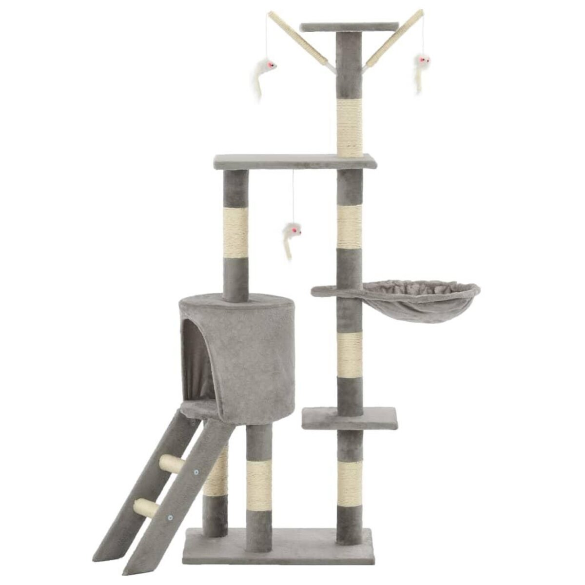 VIDAXL Arbre a chat avec griffoirs en sisal 138 cm Gris