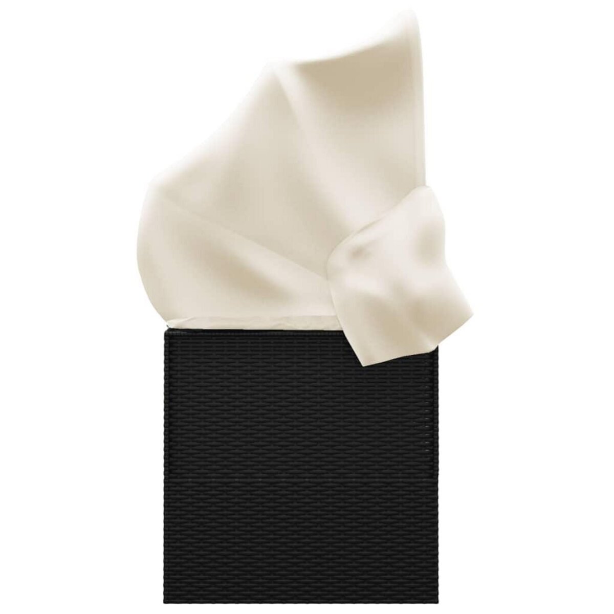 VIDAXL Lit de salon d'exterieur toit et coussins Noir Resine tressee