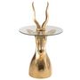 Voir la diapositive 2 : Paris Prix Table d'Appoint Design  Antilope  83cm Or