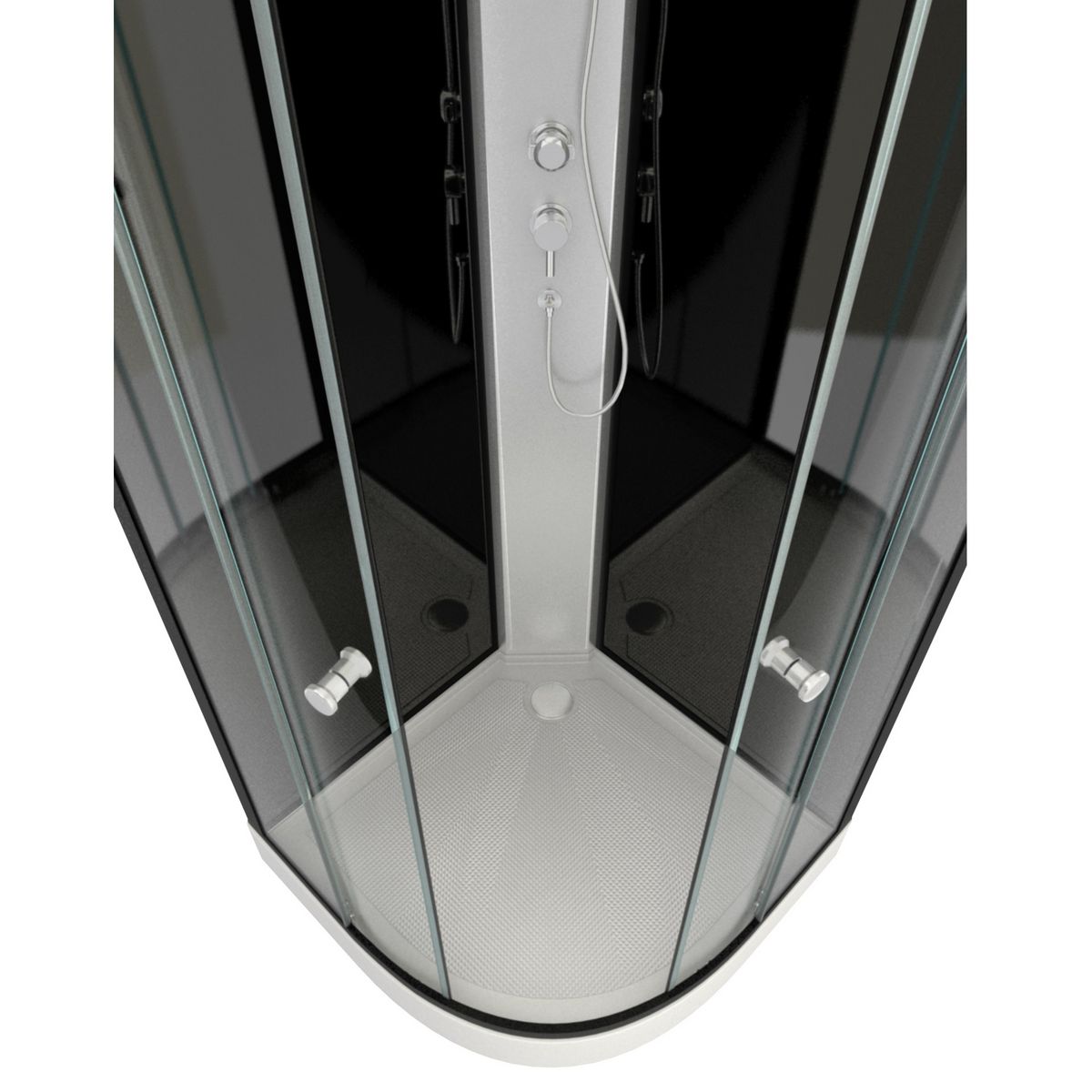 Aurlane Cabine de douche quart de rond noire 85x85 cm - GRAPHITE