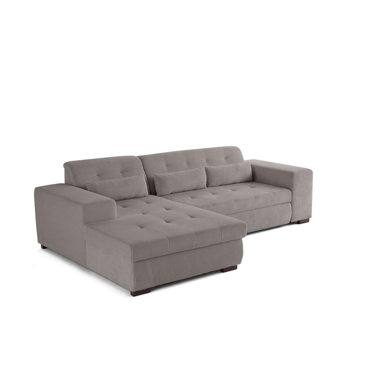 LISA DESIGN Vermont - canapé d'angle gauche - 4 places - convertible avec coffre - en velours côtelé