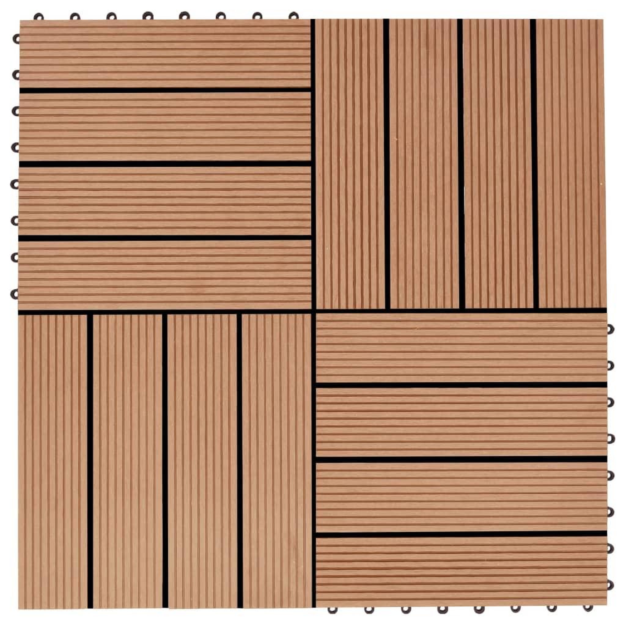 Voir la diapositive 1 : VIDAXL Carreau de terrasse 11 pcs WPC 30 x 30 cm 1 m^2 Couleur Teck