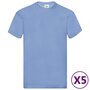 FRUIT OF THE LOOM Fruit of the Loom T-shirts originaux 5 pcs Bleu clair S Coton