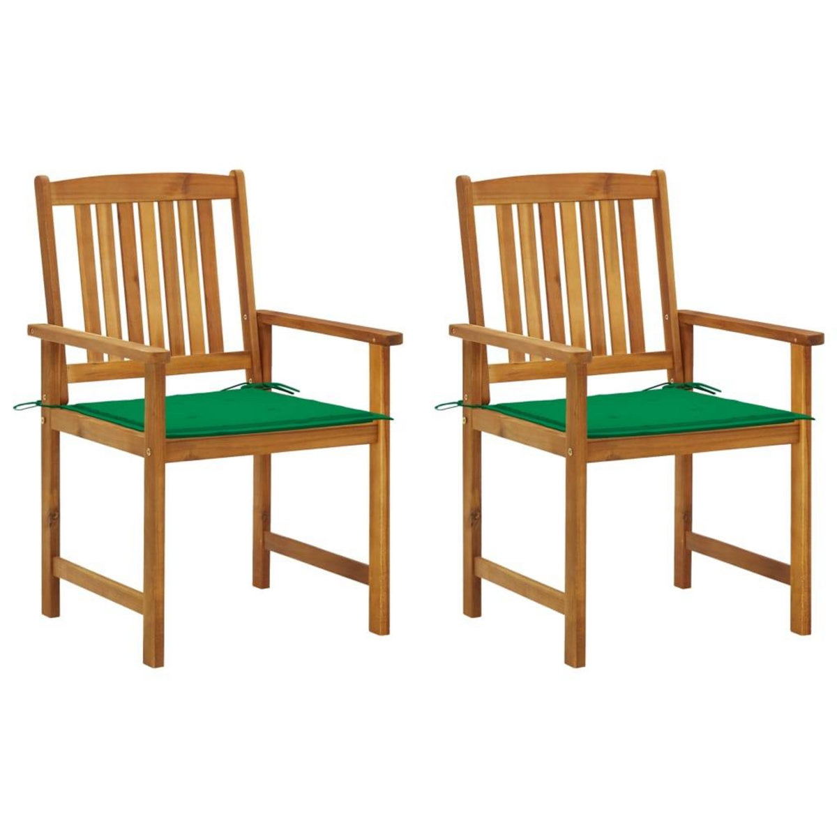 VIDAXL Chaises de jardin avec coussins lot de 2 Bois d'acacia massif