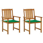 VIDAXL Chaises de jardin avec coussins lot de 2 Bois d'acacia massif