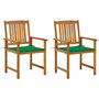 Voir la diapositive 1 : VIDAXL Chaises de jardin avec coussins lot de 2 Bois d'acacia massif