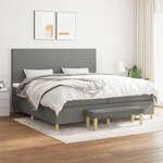 VIDAXL Sommier a lattes de lit avec matelas Gris fonce 200x200cm Tissu