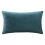 Voir la diapositive 2 : ATMOSPHERA Coussin Dolce effet velours déhoussable 58x38 cm - Bleu canard