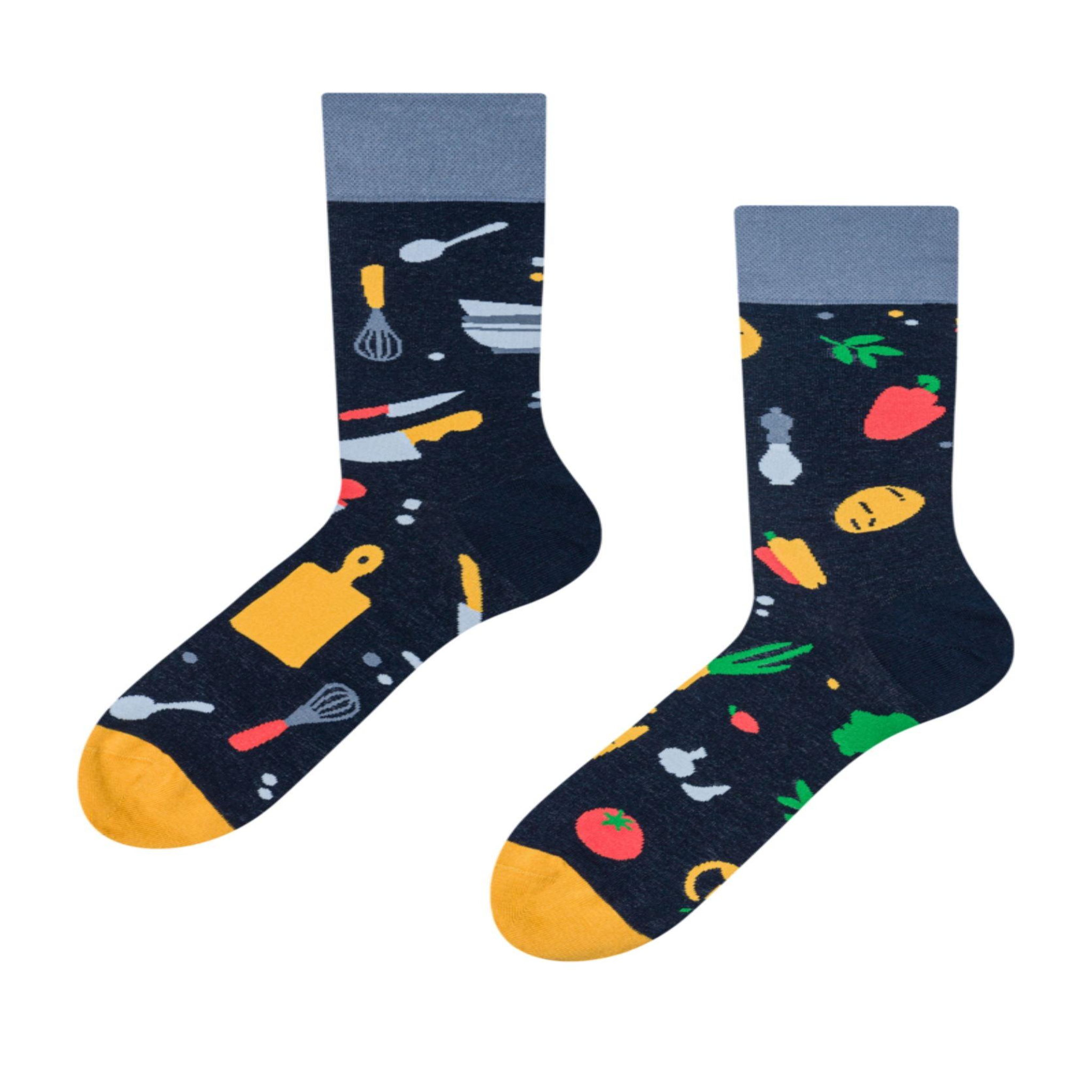 DEDOLES Chaussettes cuisine saine. Coloris disponibles : Bleu