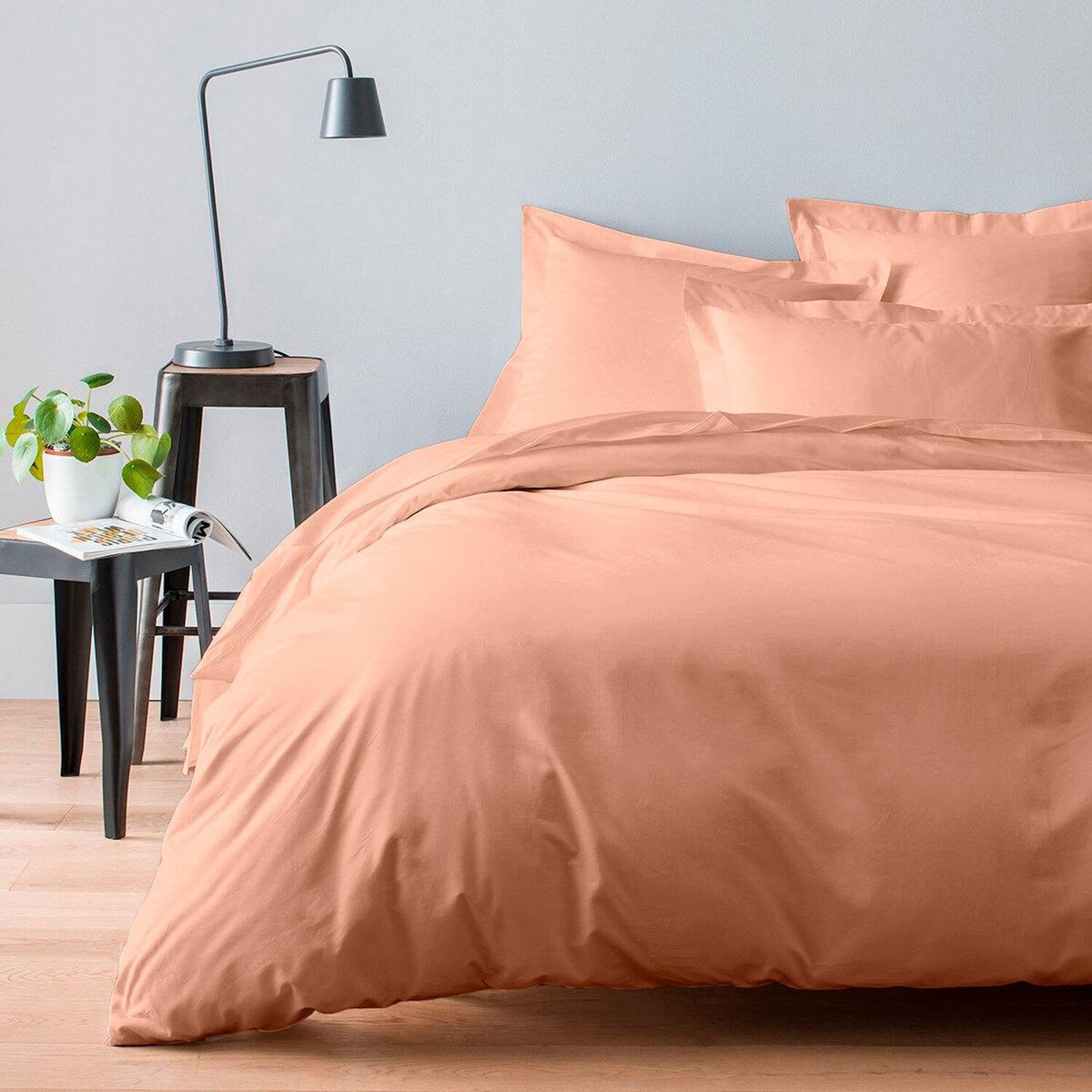 BATON ROUGE Housse de couette 100% satin de coton 105 fils uni