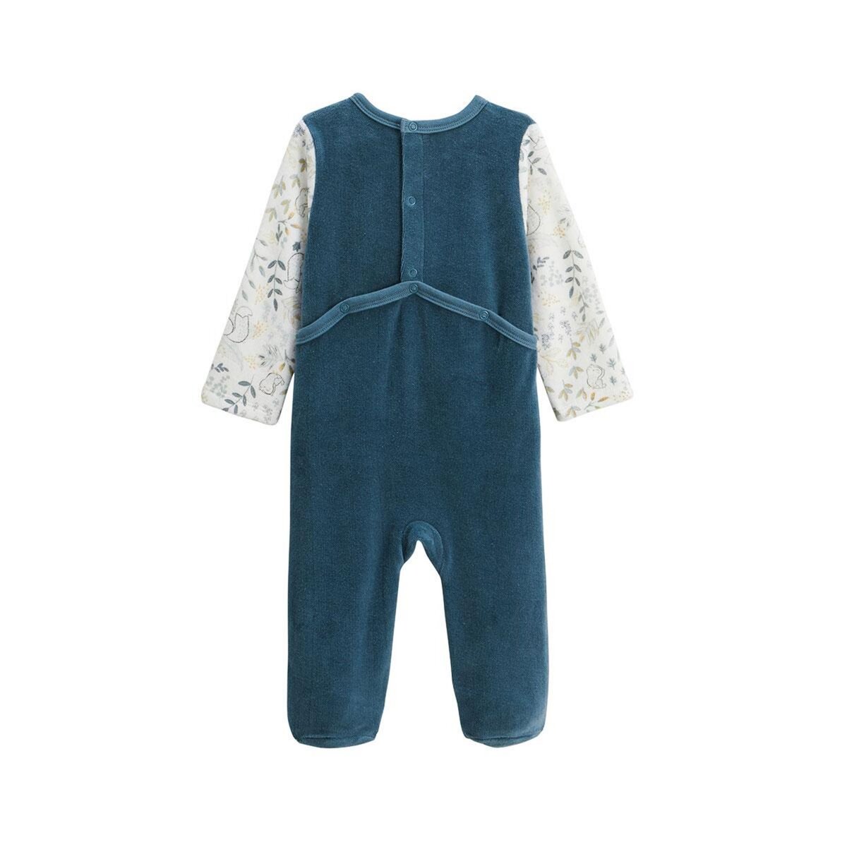 Petit Béguin Pyjama bébé en velours Cacahuète