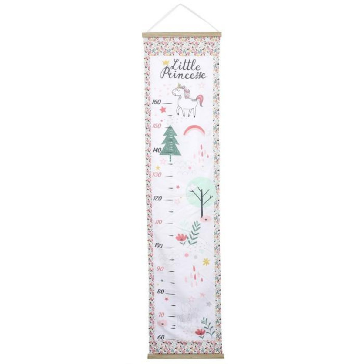 Paris Prix Toise à Motifs  Little Princesse  146cm Blanc & Rose