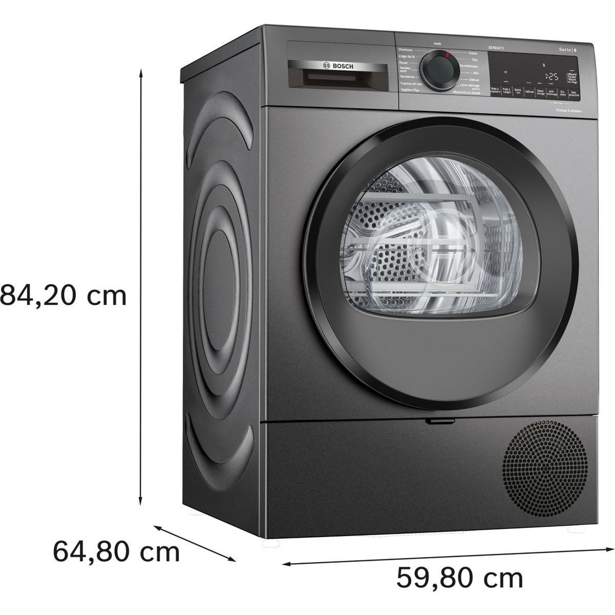 Voir la diapositive 5 : BOSCH Sèche linge pompe à chaleur WQG233DYFR 8kg - Soin quotidien & Soin expert & Anti-vibrations