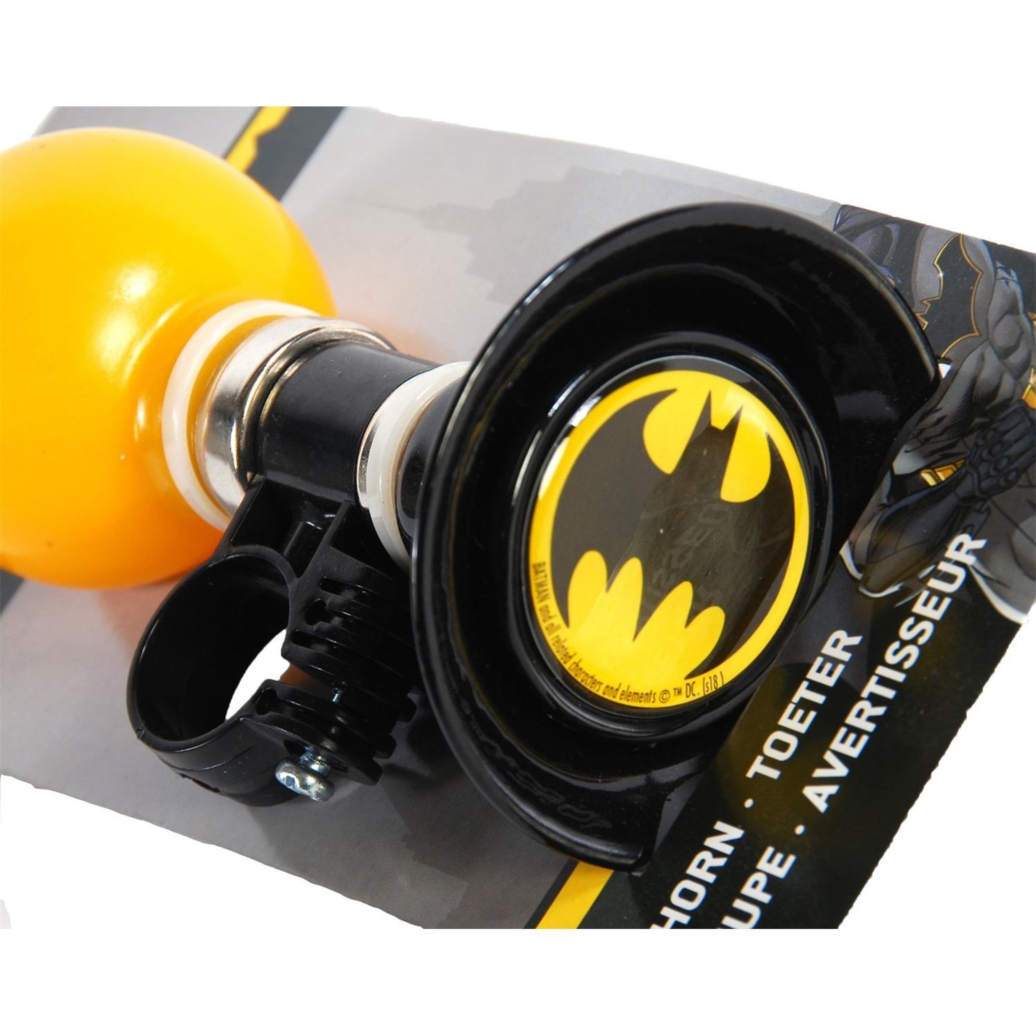 Voir la diapositive 2 : VOLARE Batman Klaxon de bicyclette Noir Jaune