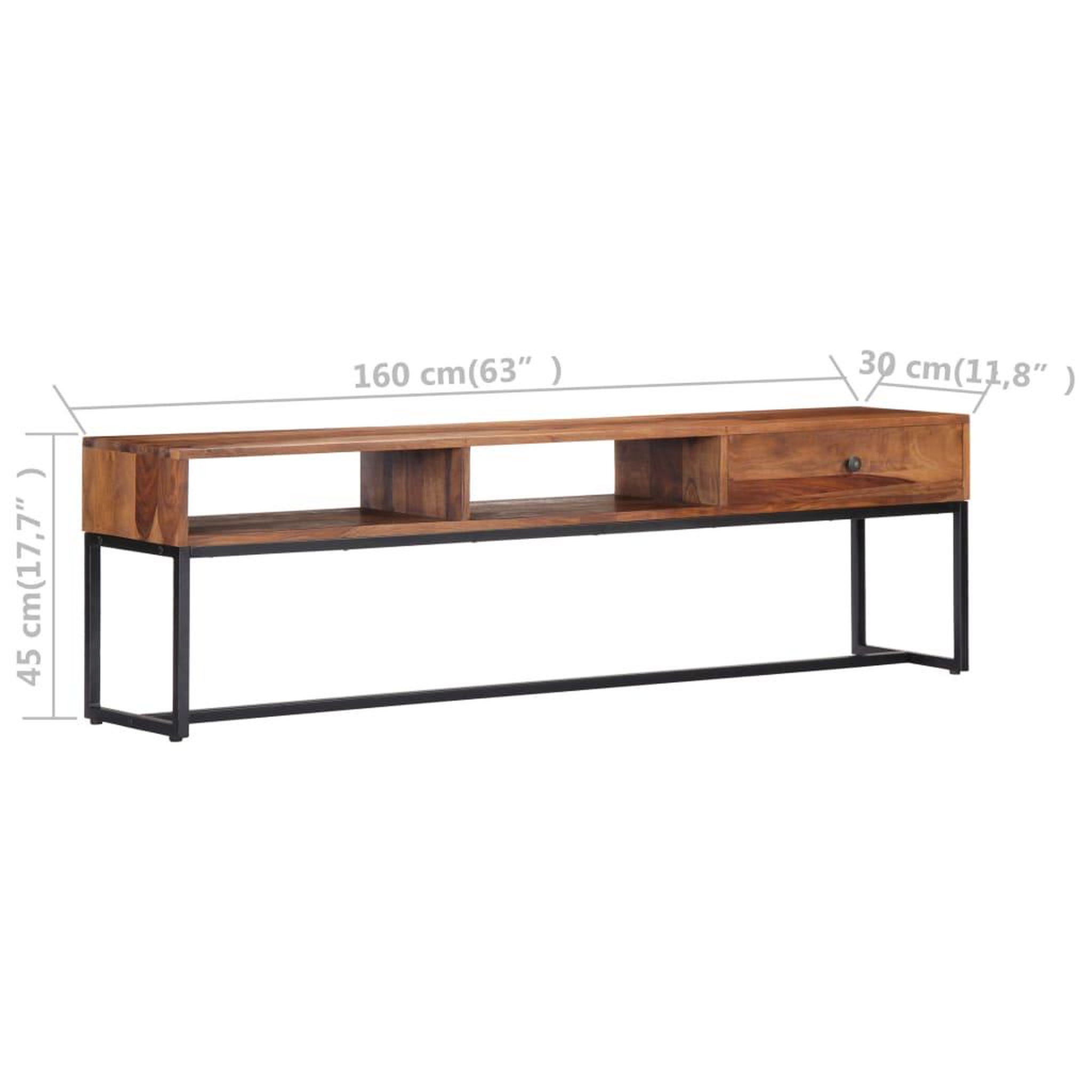 Voir la diapositive 6 : VIDAXL Meuble tv 160x30x45 cm bois de sesham massif