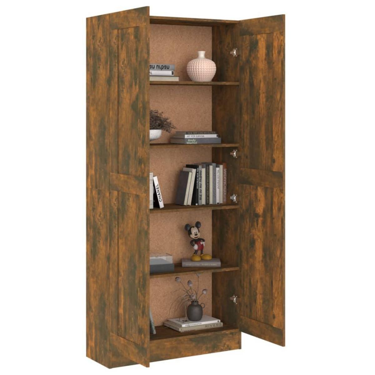 VIDAXL Armoire a livres Chene fume 82,5x30,5x185,5cm Bois d'ingenierie