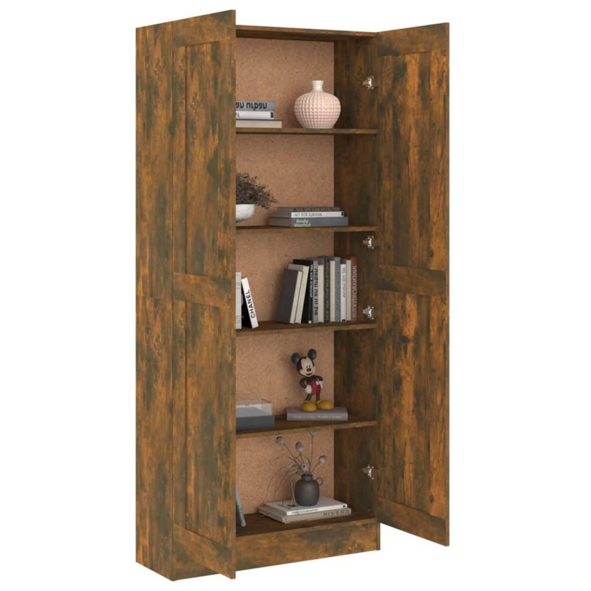 VIDAXL Armoire a livres Chene fume 82,5x30,5x185,5cm Bois d'ingenierie