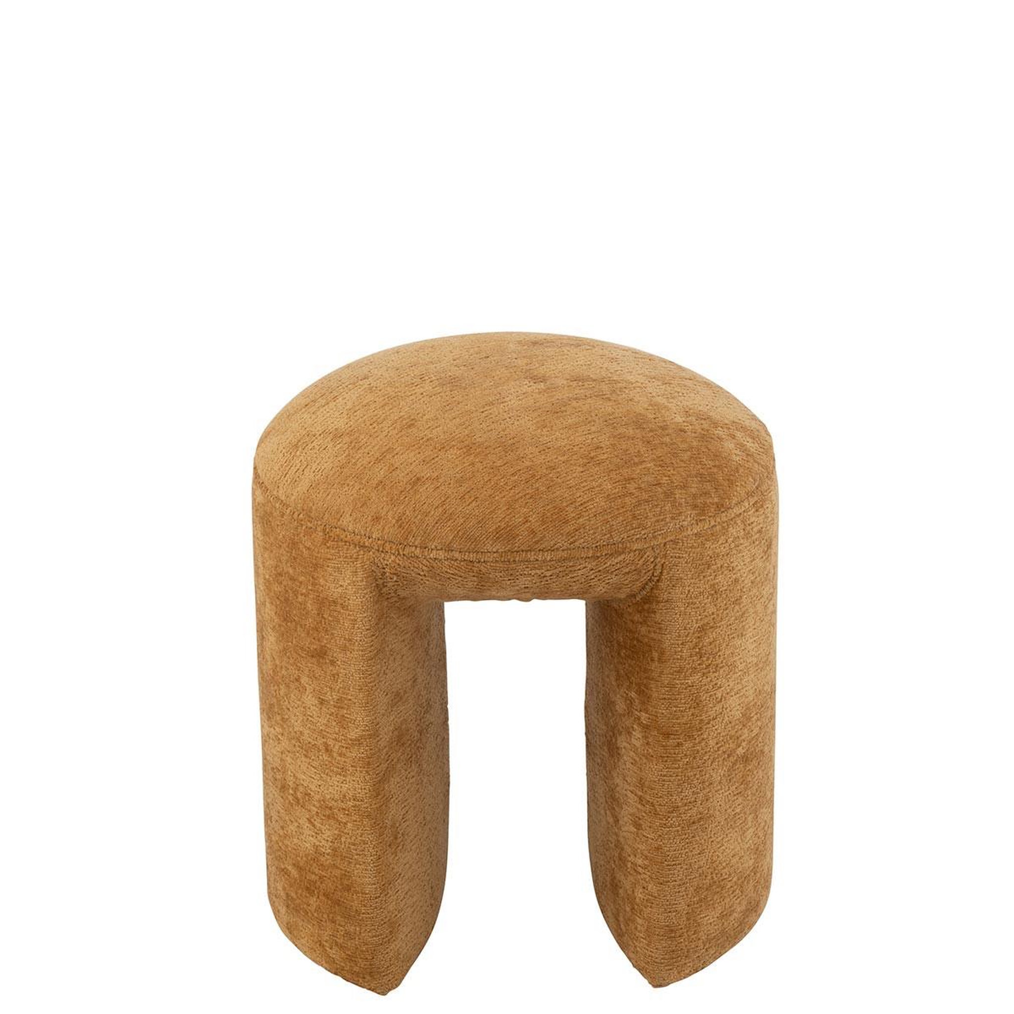 Voir la diapositive 2 : J-LINE Pouf rond design  anise  44cm ocre