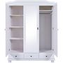Voir la diapositive 2 : Armoire rustique en pin massif 3 portes  3 tiroirs L104cm BASTIAN