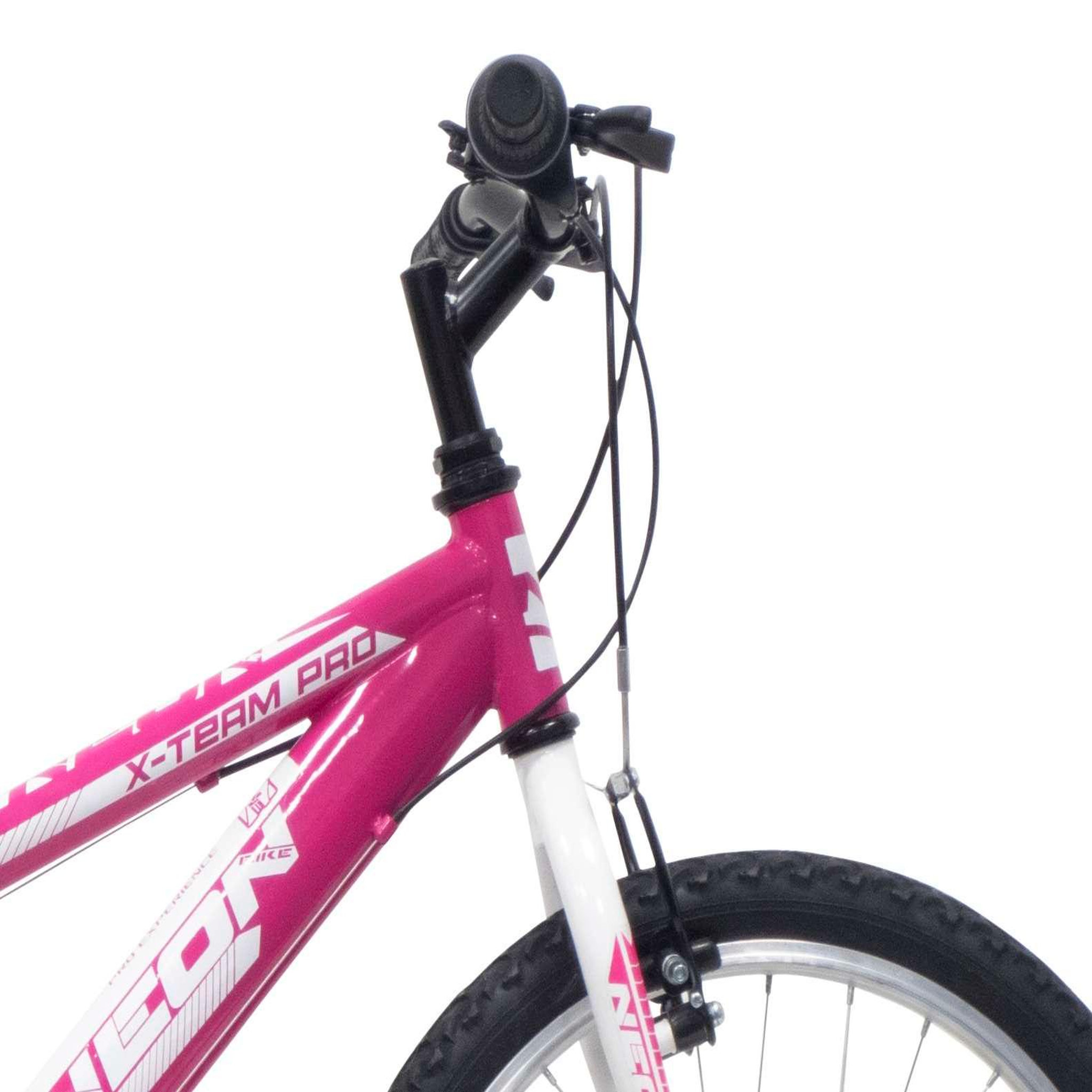 Voir la diapositive 2 : Vélo enfant - VTT 20  Fille - Cadre et fourche rigide en acier - 6 vitesses - Poignée tournante - Freins V-Brake & Jantes en aluminium