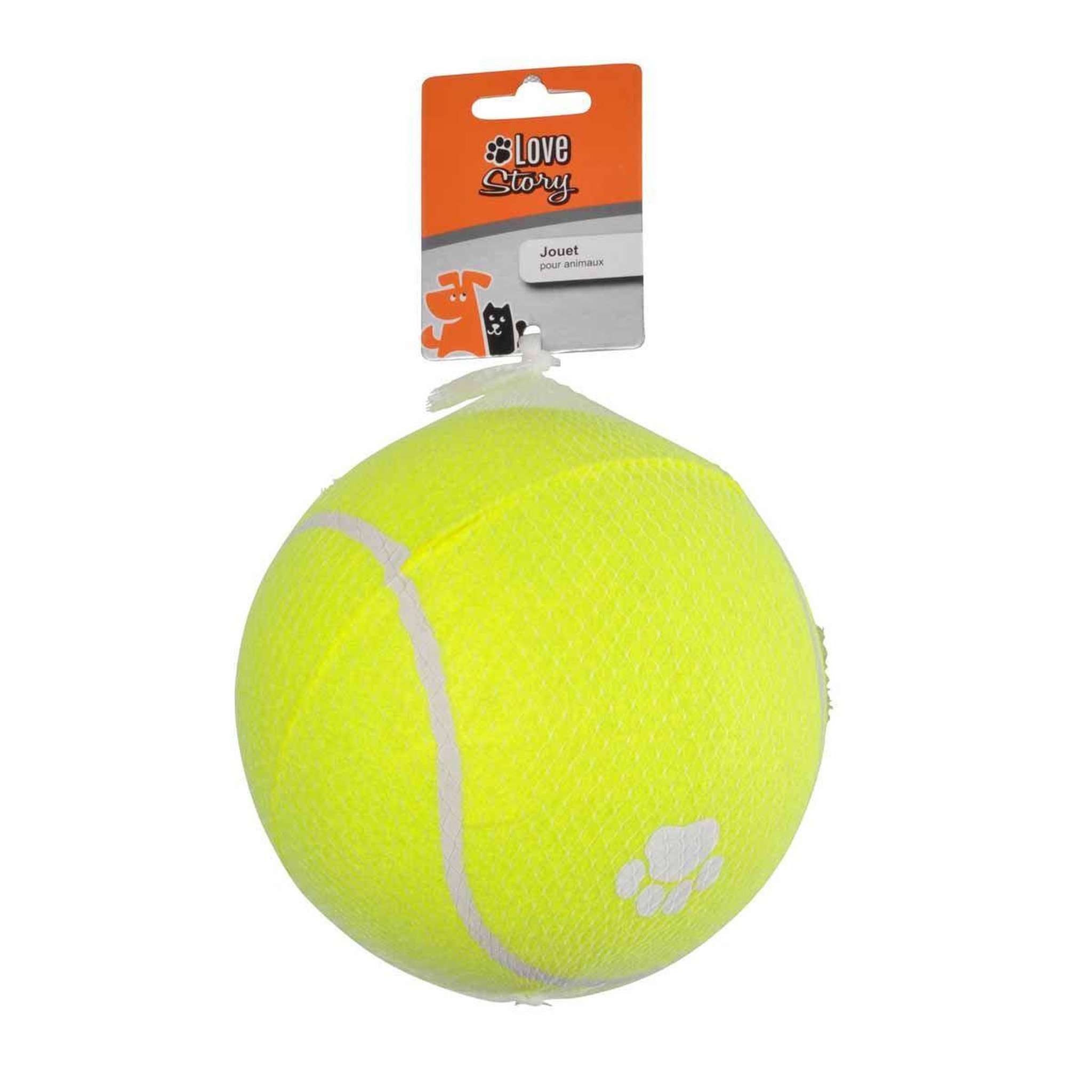 Voir la diapositive 4 : LOVE STORY Jouet pour chien  balle de tennis  15cm jaune