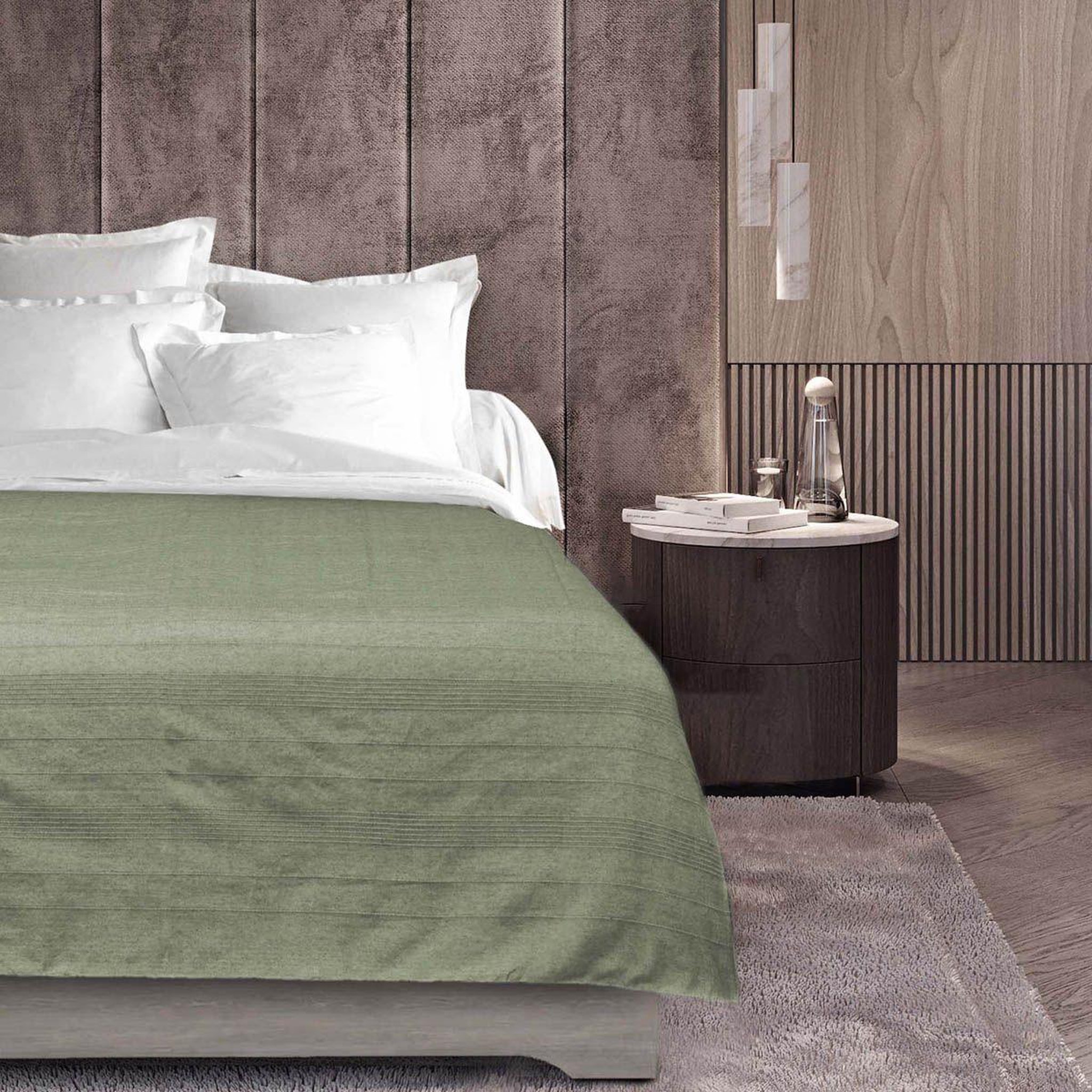 Voir la diapositive 3 : Douceur d'Intérieur Plaid uni en coton  lucile  220x240cm vert