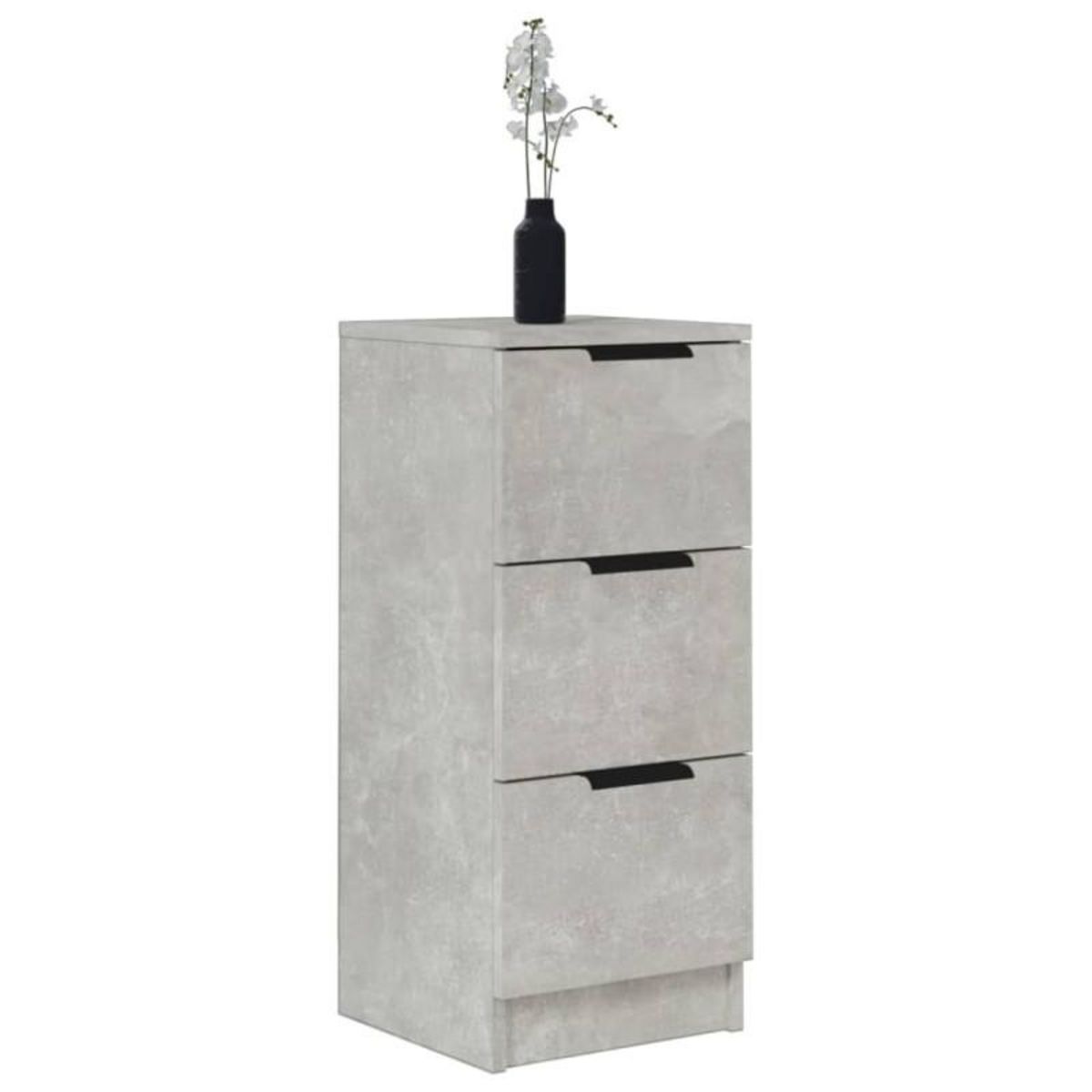 VIDAXL Buffets 2 pcs Gris béton 30x30x70 cm Bois d ingénierie