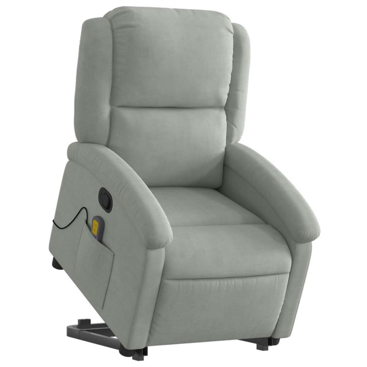 VIDAXL Fauteuil de massage inclinable Gris clair Velours