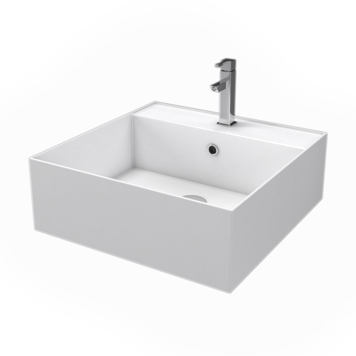 Aurlane vasque en céramique carrée Dark fjord