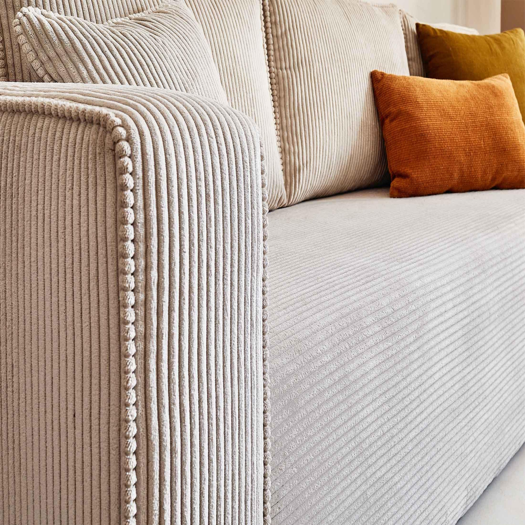 Voir la diapositive 4 : BEST MOBILIER Topaze - canapé 3 places - convertible avec coffre - en velours côtelé