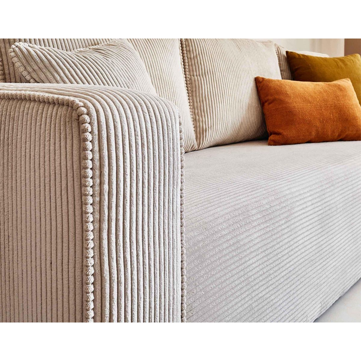 BEST MOBILIER Topaze - canapé 3 places - convertible avec coffre - en velours côtelé