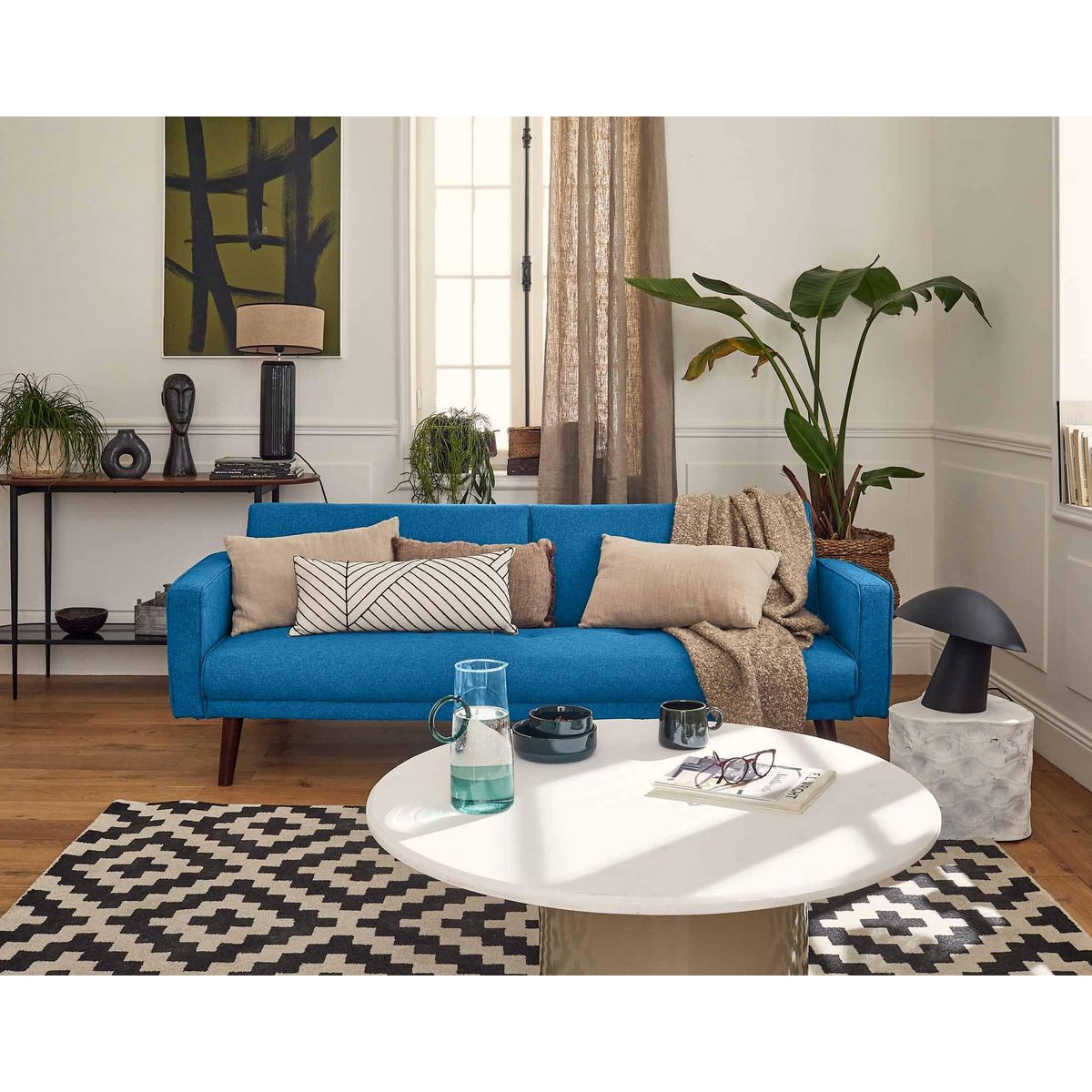 BEST MOBILIER Babylone - canapé convertible clic-clac - 2 places - en tissu