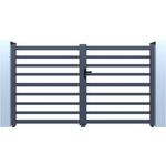 Habitat et Jardin Portail aluminium ajouré  Martin  - 340 x 180 cm - Gris