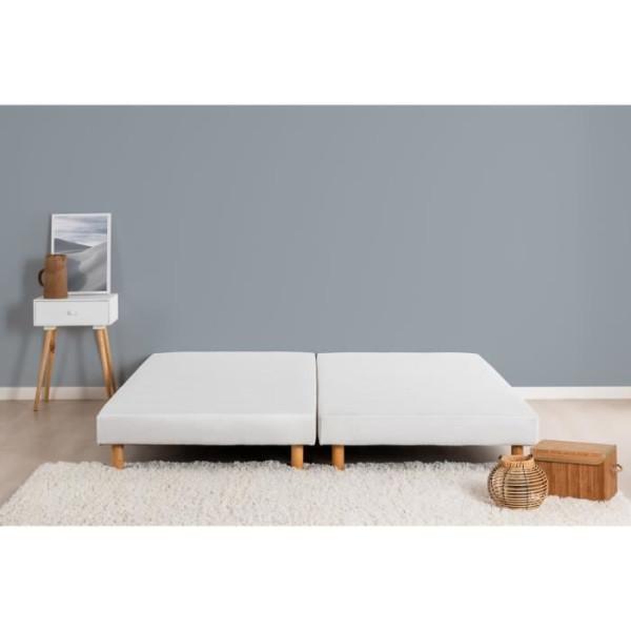 DEKO DREAM Deko dream rakenne - sommiers tapissiers a lattes x 2 - 180 x 200 - bois massif blanc + pieds