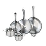 ELO Ensemble de 3 Poêles de cuisson 24, 28 et 32 cm et 2 faitouts 14 et 16 cm Elo Profi Brillant