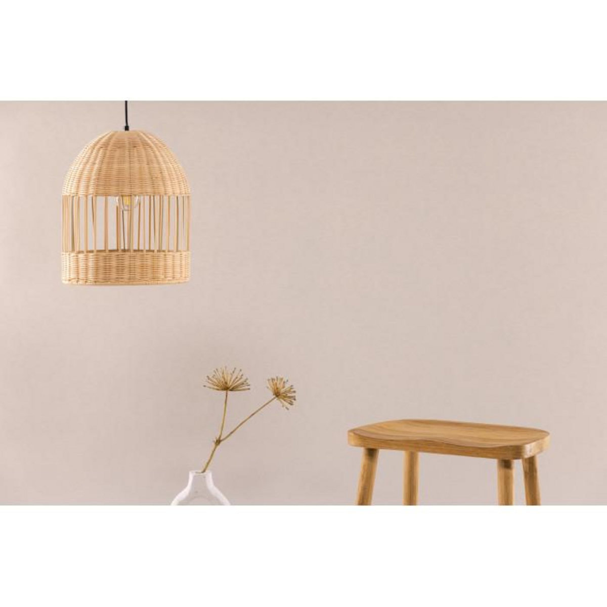 Paris Prix Lampe Suspension en Rotin  Alsback  35cm Naturel