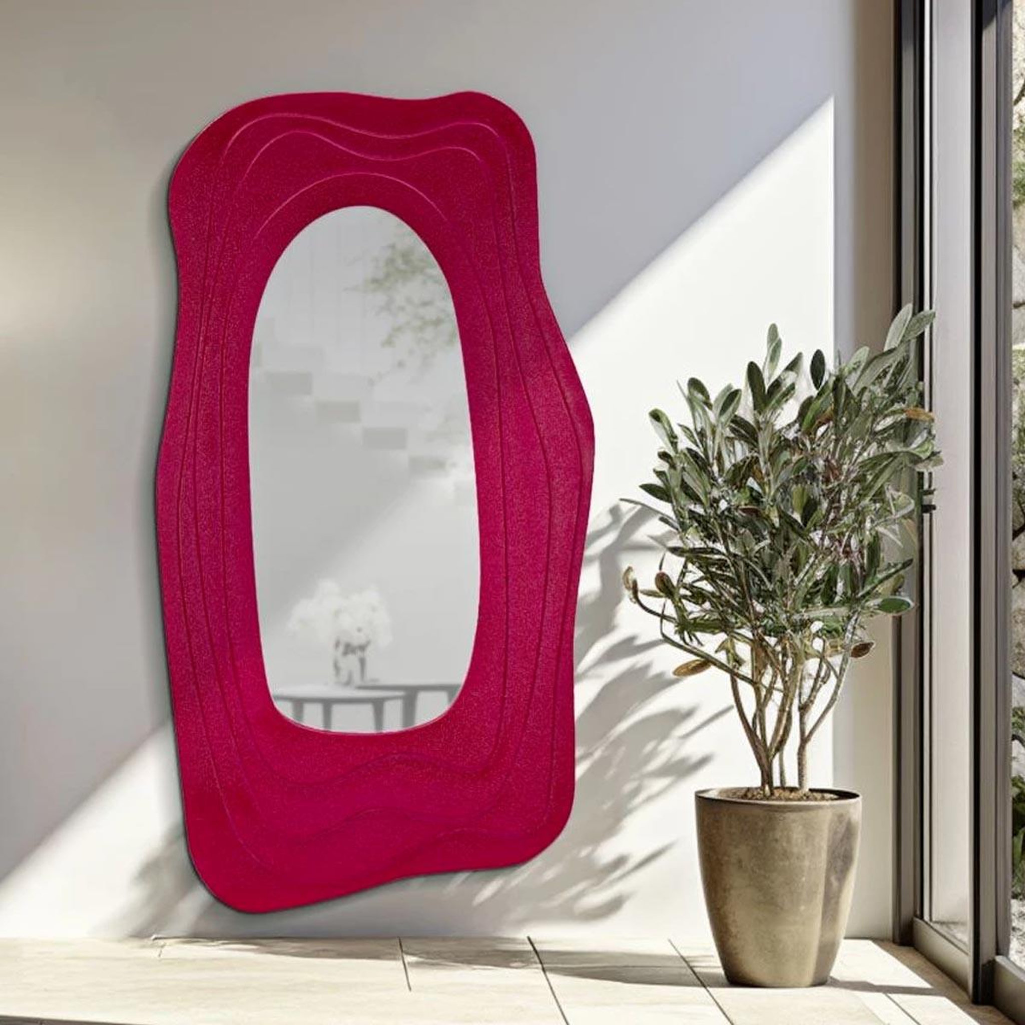Voir la diapositive 6 : Paris Prix Miroir mural design  daphné  165cm fuchsia