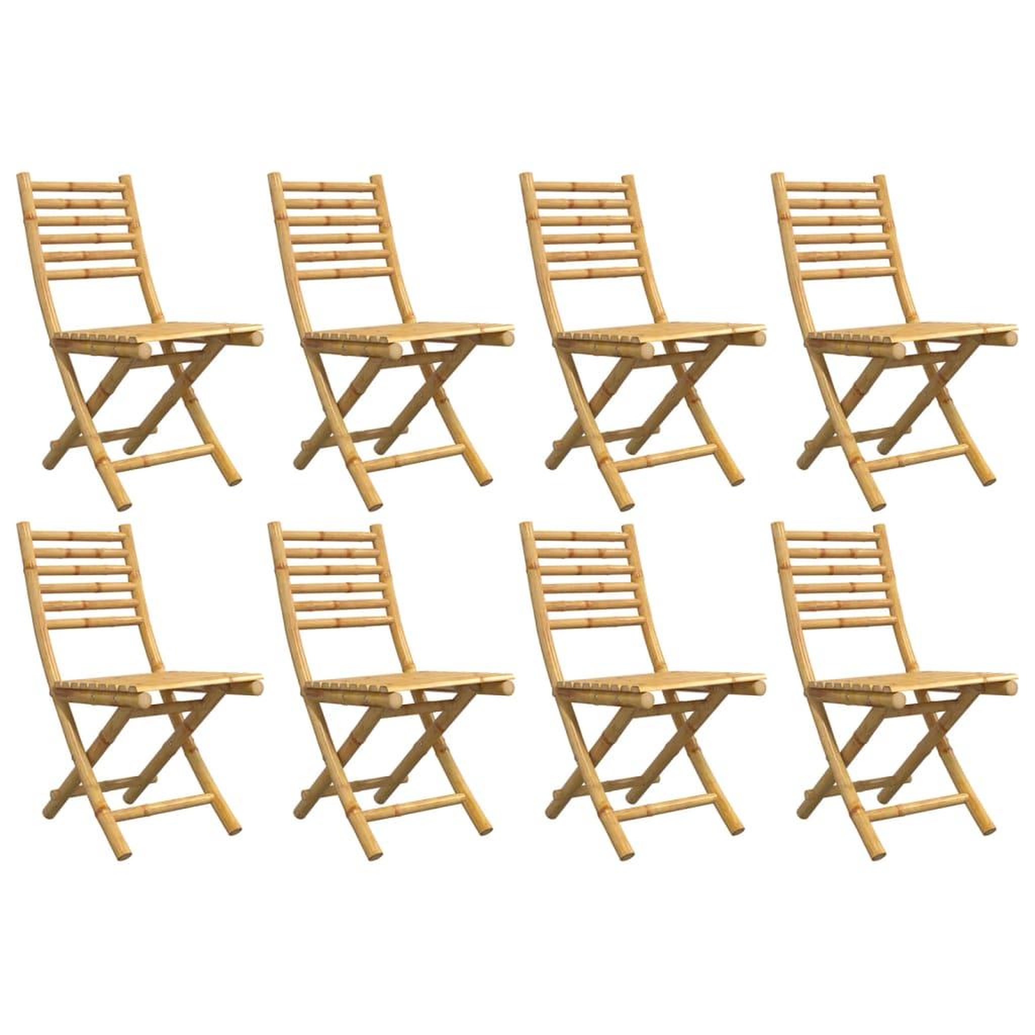 Voir la diapositive 4 : VIDAXL Chaises pliables de jardin lot de 8 43x54x88 cm bambou
