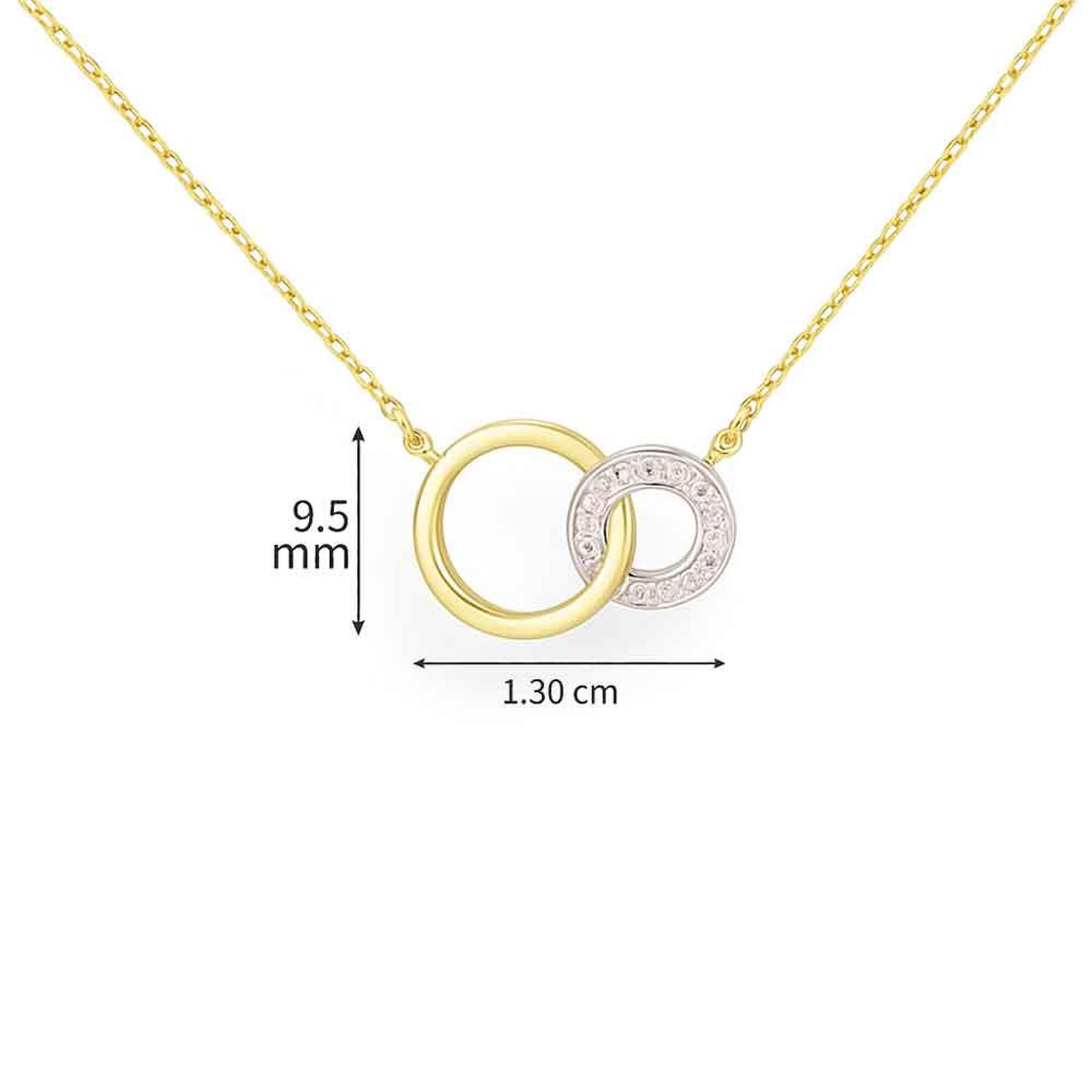 Voir la diapositive 3 : L'ATELIER D'AZUR Collier Or Jaune et Diamants - Motif Anneaux - Femme