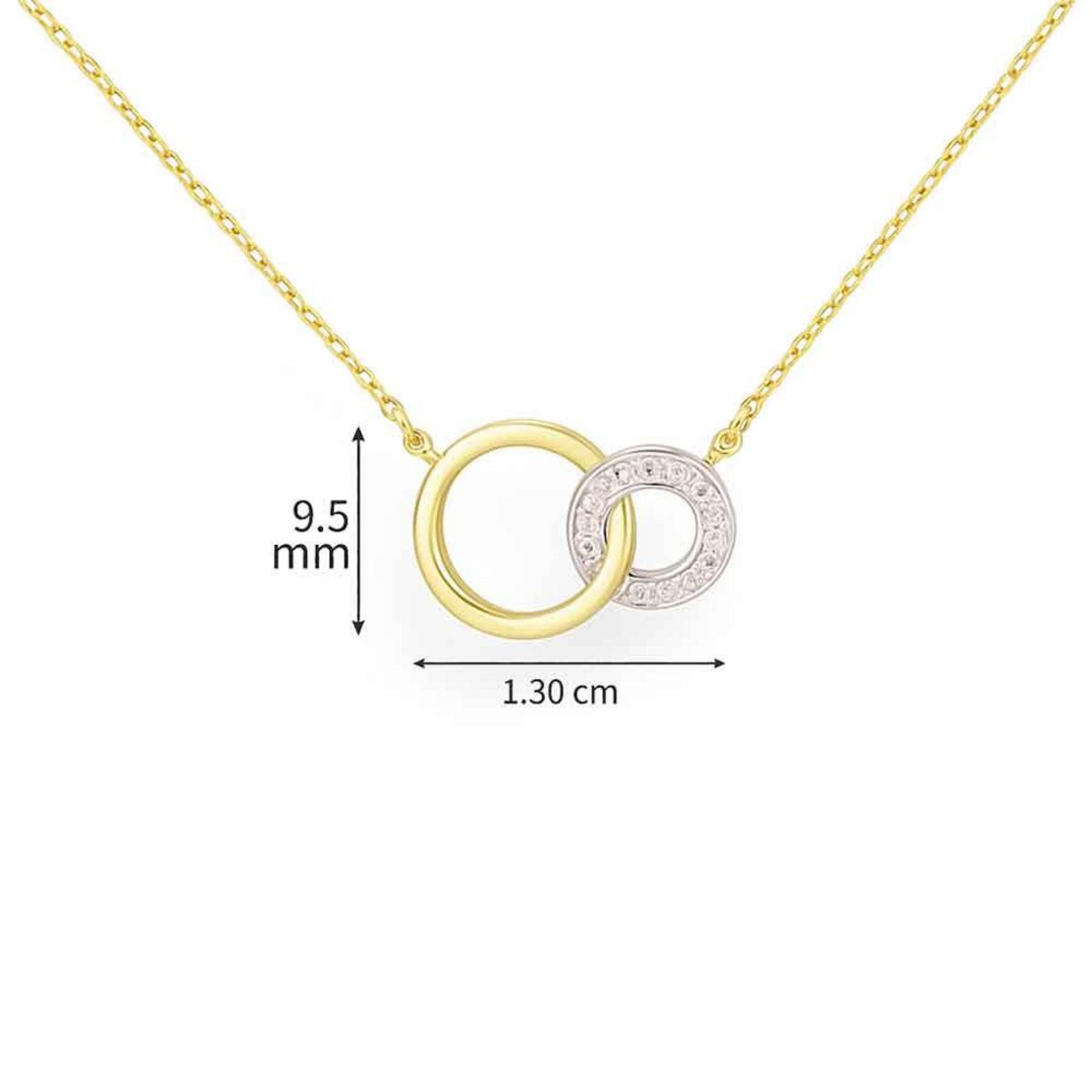 L'ATELIER D'AZUR Collier Or Jaune et Diamants - Motif Anneaux - Femme