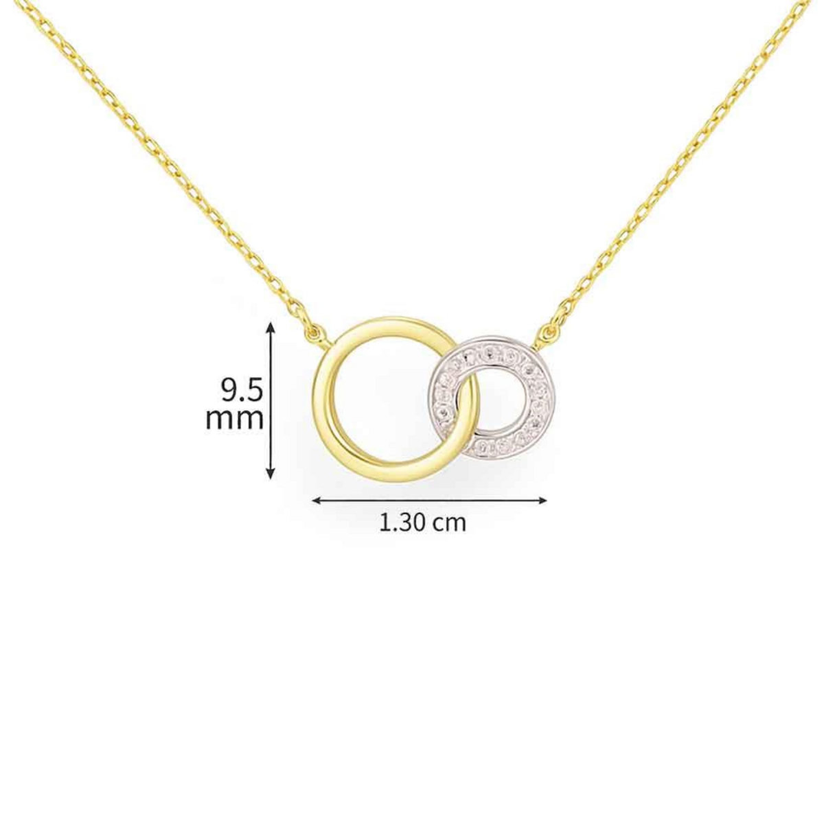 L'ATELIER D'AZUR Collier Or Jaune et Diamants - Motif Anneaux - Femme