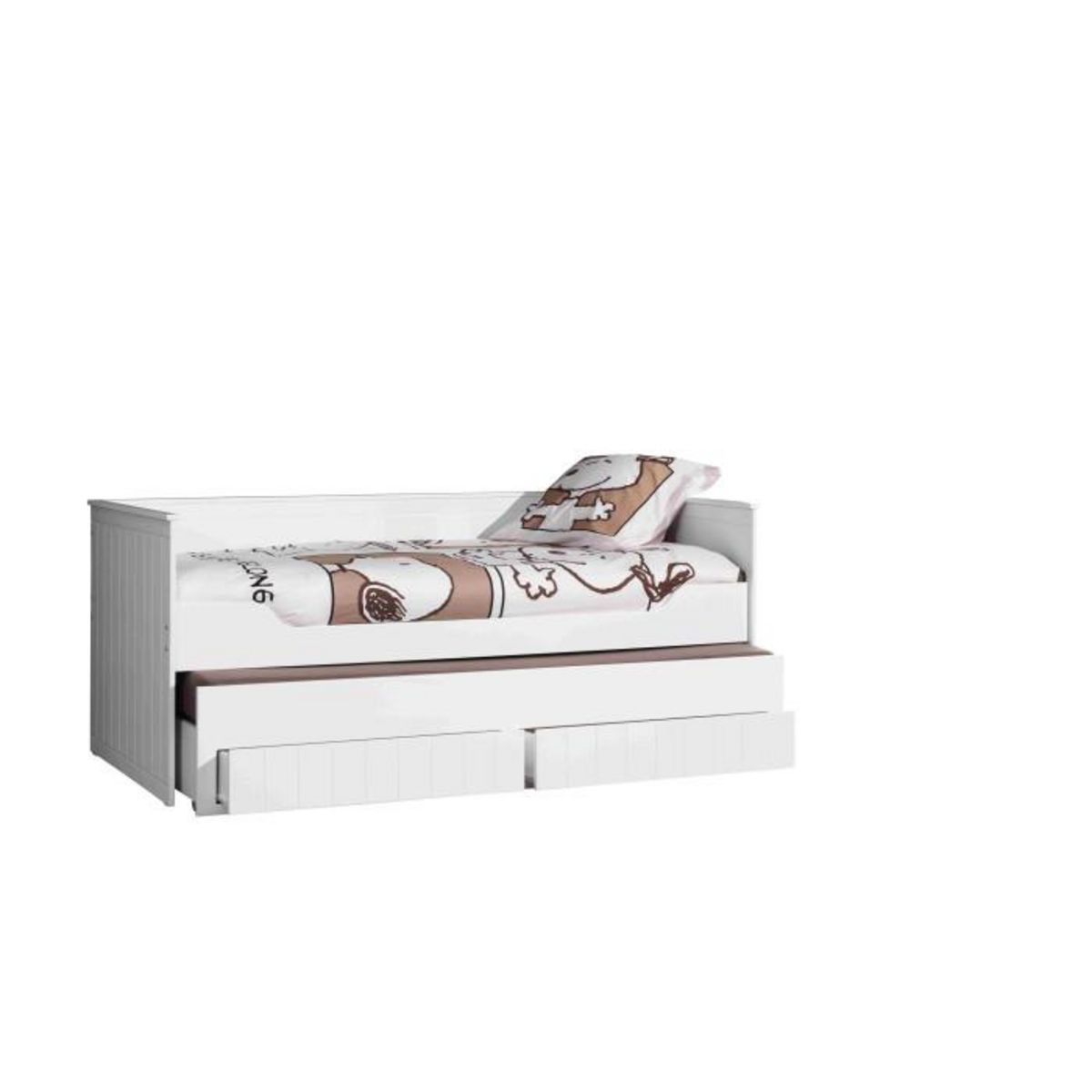 Paris Prix Pack - Lit Capitaine Enfant & Sommier  Robin  90x200cm Blanc