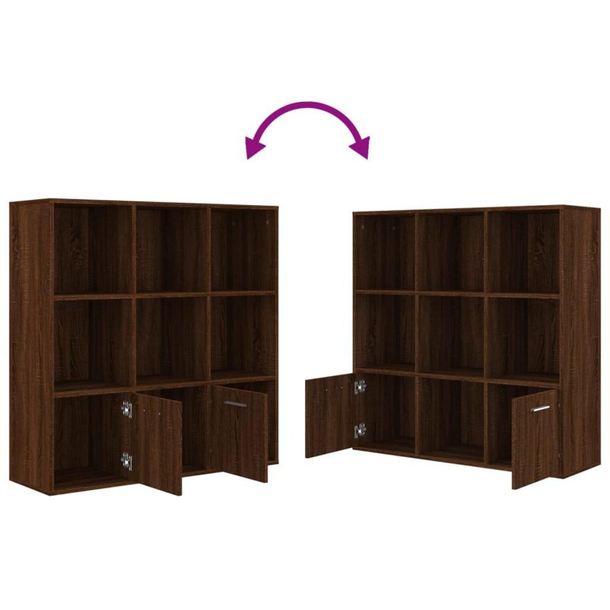 VIDAXL Armoire a livres Chene marron 98x30x98 cm